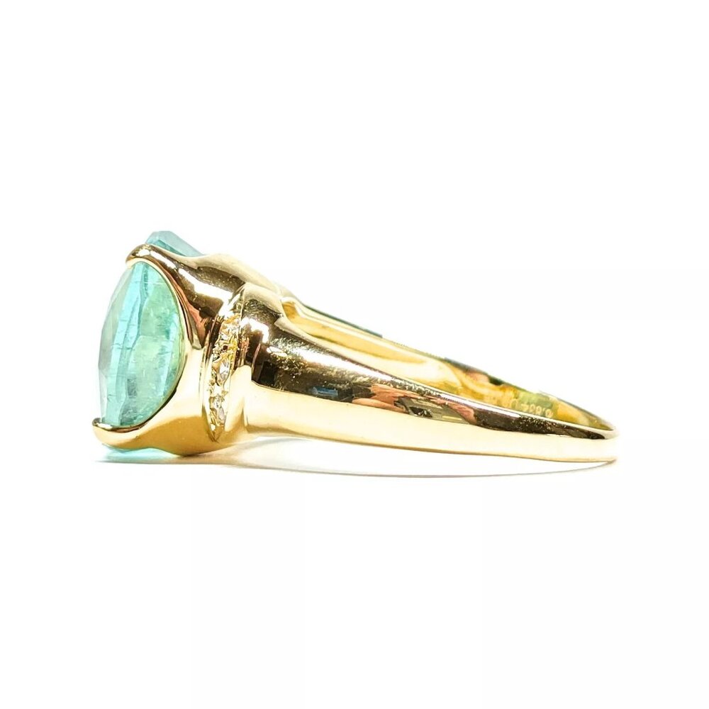 Jewelry Ring PariabaTourmaline 6.834ct Yellow Gold 439088 - Picture 3 of 9